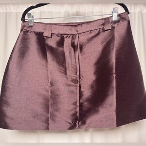 Topshop Satin Mini Skirt Plum Women’s 6 NWT